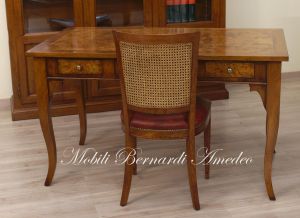 Classic desk made of solid walnut wood with top made of poplar briar
